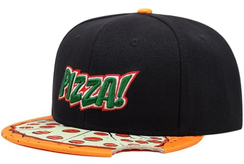 Glixoft Modische Baseballkappe, Pizza-Buchstabe, Bestickte Kappe, Hip-hop-Hut, Sonnenschutz, Kopfbedeckung Für Sommer, Strand, Reisen, Sonnenblende