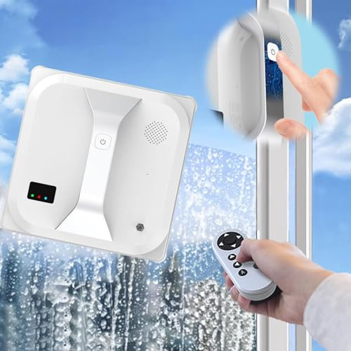 Robot Lavavetri (Telecomando) - 3 Modalità Di Percorso, Potente Aspirazione Da 3000 Pa, Funzione Anticaduta - Ideale Per Finestre Alte, Vetri E Specchi, Rumore ≤ 60 Db