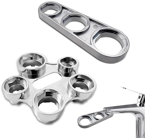 JSUOEO Faucet Aerator Removal Tool, 2 PCS Metal Tap Aerator Key Wrench 10 in 1/6 in 1 M16/M18/M20/M22/M24/M28 Universal Faucet Bubbler Wrench Key for Replacing Filters