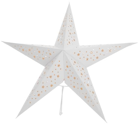 NUOBESTY 3 Pezzi Paralume pentagramma guidato paralume a forma di stella Copertura del lampadario vita stelle di carta Decorazione a a sospesa in carta origami bianca