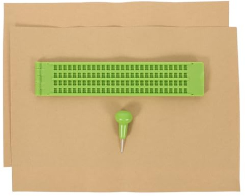 ERINGOGO Braille - Set di scrittura con scrittura cieca, penna e fogli di esercizio, per apprendimento e utilizzo di braille, resistente, leggero e portatile, design pratico per ottimali