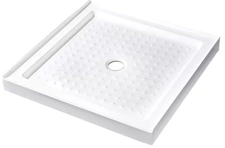 Duschkar för Husbil, Förtjockad Akryl Duschkar, Halkfri Texturerad Yta, Centralt Avlopp, Modern Fyrkantig Bottenbricka för Badrumsrenovering(80x80cm/31x31)