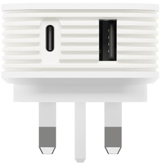 Juice 65W Dual Port GaN Fast Charger – USB-C & USB-A Power Delivery Plug for Laptops, Tablets & Smartphones – Compact Design with Sure Grip Technology - White