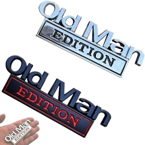 2PCS,Old Man Edition 3d Emblem,Old Man Edition Car Badge,Car Stickers and Decals,Personalised C/ar Stick/ers,3D Metal Emblem Decal C/ar Nameplate Stick/er for O/ld Ma/n,Van Decals,Ca/r Sticker/s Funny
