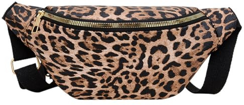 Borsa Mezzaluna Donna Leopardo, Borsa a tracolla incrociata elegante, Marsupio moda con tracolla regolabile, per viaggi, shopping, scuola, ufficio, regalo san valentino donna