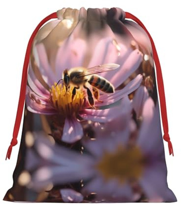 WBQLSL Bienen sammeln Honig S bedruckte Geschenktüten, perfekt für Hochzeiten, Weihnachten, Geburtstage und Jubiläen (S-L)