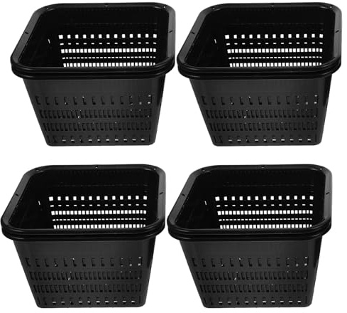 WEKADRIN 4 Piezas Macetas Plásticas Reutilizables para Hidroponía Cestas de Cultivo con Diseño Ventilado para Raíces Aptas para Jardinería Interior y Exterior Reutilizable