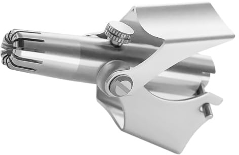 NUOBESTY Recortador de Vello Nasal para Hombres en Acero Inoxidable, Herramienta Portátil y Compacta para Depilar Orejas y Nariz Corte Rápido y Preciso