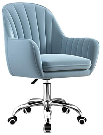 Ergonomisk kontorsstol, ergonomisk svängbar kontorsstol - med sittdyna i skum med hög densitet - justerbar höjd sammet fåtölj - lämplig för sovrum, s