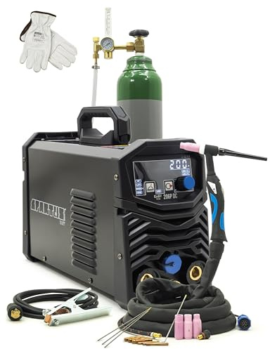 Spartus EasyTIG 206P DC WIG Schweißgerät Komplettset - 200A Inverter Schweißgerät mit Puls & Cold Weld - TIG Schutzgasschweißgerät 230V - Starter-Set sofort startklar - Bestschweissen.de