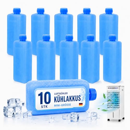 NUOBESTY 10 Stück Kühlakkus klein, Mini Kühlakku wiederverwendbar | Für Luftkühler, Kühlbox, Kühltasche und Brotdose; kompakte Gefrierblöcke für Zuhause Büro Camping Picknick Lunchbox