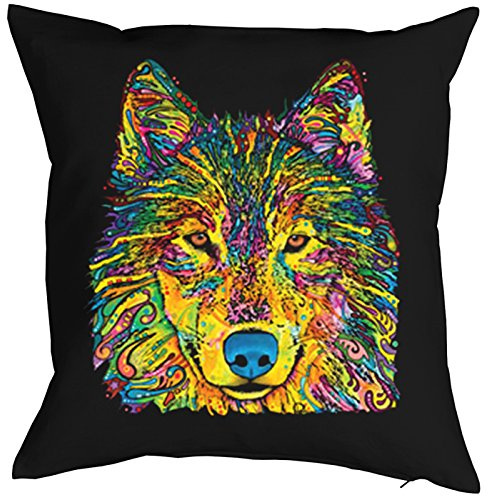 unbekannt Wolf Motiv USA Wolf Kissen mit Füllung: Indianer Wildlife Wild Wölfe Polster Geschenk Geschenkidee zum Geburtstag