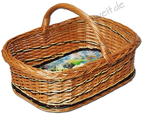 Handgefertigtes Weidentablett mit Henkel – Tablettkorb, Korbtablett, Serviertablett aus Weide – Stabil und Nachhaltig KW