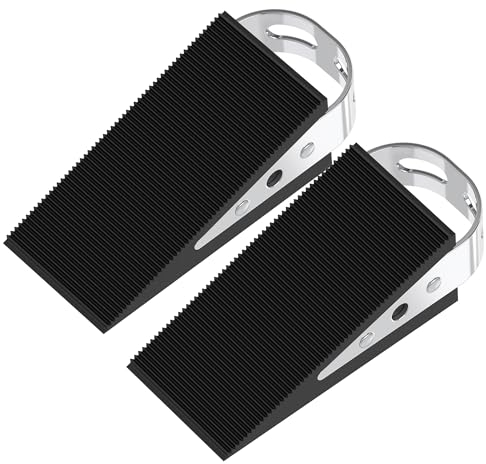 FLORA GUARD 2er Pack Türkeil Gummi -Stapelbar Hochleistungs Türstopper, kratzfester, Rutschfester keil mit Edelstahlhaltern