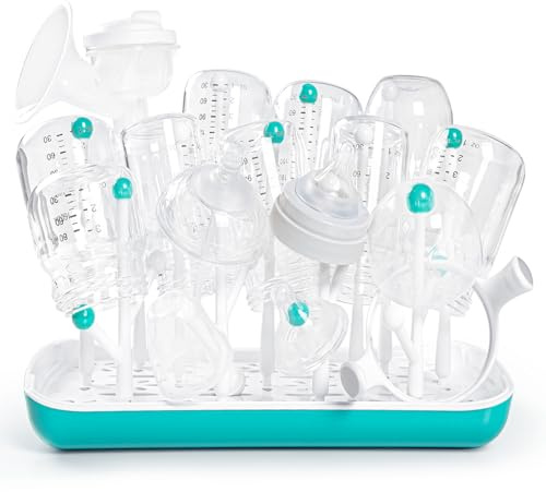 Termichy Trockenständer Babyflaschen, Abtropfgestell für Babyflaschen, Saugern, Bechern und Babyflaschen Zubehör, BPA-frei (Grün)