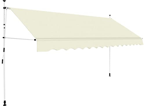 vidaXL Tenda da Sole Retrattile Manuale 400 cm Crema Parasole a Scomparsa