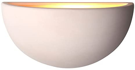 National Lighting HUMA Modern Decorative Paintable Bowl Shaped E27 LED Compatible Dimmable Hallway Lounge Wall Uplighter