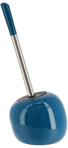 Tendance - Brosse WC gres Forme Boule - Bleu Canard