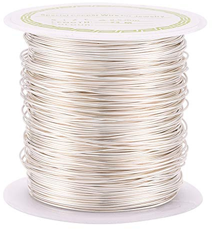 Beadthoven 24 gauge/0,5 mm fläckbeständig, koppartråd 23 m böjbara metalltrådar silver för smycken inslagning pärlor skulptur hantverk