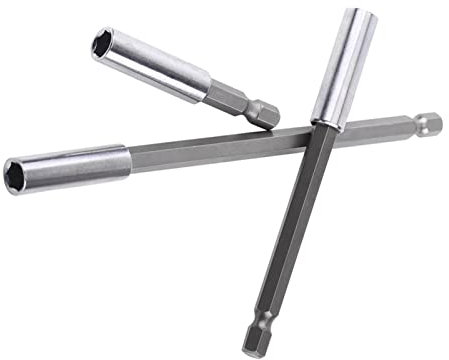 3Pcs Extension Bar Set, 1/4 inch Shank Drill Bit Extension Magnetic Screwdriver Bit Holder for Screws Nuts Drill