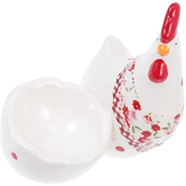 1 Pc Plateau à Oeufs en Céramique Poussin Coquetier De Poulet Décoration De Pâques Tasse De Service D'oeufs Porte-Oeufs Stand D'oeufs Durs Œuf Blanche Cosmétique Poitrine De Poulet