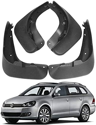 4 Stücke Auto Schmutzfänger Kotflügel für Golf VI MK6 Variant Estate 2008-2013, Vorne Hinten Schwarz Spritzschutz Mudguards Schutz Dekoration