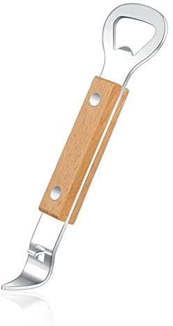 Vethwal Magnetic Can Punch Bottle Opener, Manual Stainless Steel Church Key Can Opener with Magnet for Camping and Traveling 1 Pack