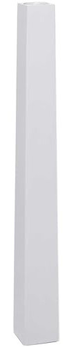 VIVANNO Bodenvase Fiberglas Obelisk - Standvase Weiß Matt 100x11x11 cm | Dekorative Säulenvase inklusive Metallplatte zur Nutzung als Kerzenhalter, ideal für Trockenblumen und Geäst.