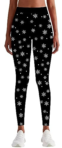 Loveternal damleggings jul roliga 3D-tryck hög midja tights fitness träning löpning stretchig mjuk yoga smala byxor för ledig cosplay fest S-XL, 1 Jul 5, L