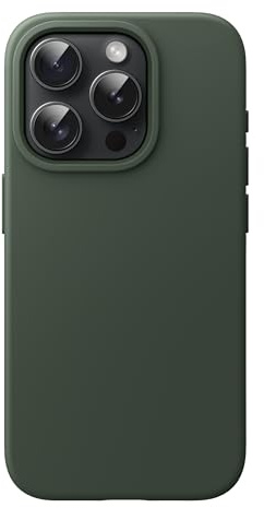 JETech Silikon Hülle für iPhone 15 Pro, Zypresse | Seidig Weiches Gefühl, Stoßschutz, Kratzfest, Mikrofaser-Innenfutter