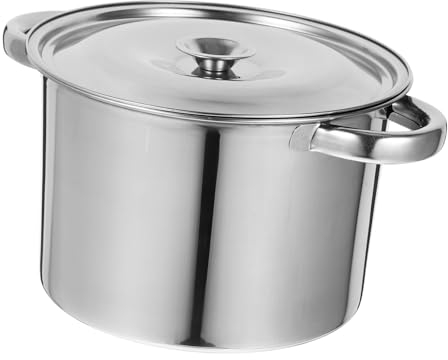 Milisten Cookware Essential Stainless Steel Soup Pot Steam Pot Versatile for Cooking Marinating Lid