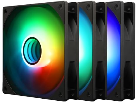 Thermalright TL-C12B-S V3 Lot de 3 ventilateurs ARGB 120 mm, 1500 tr/min, ventilateurs silencieux PWM 4 broches pour PC, avec effet de lumière miroir ARGB