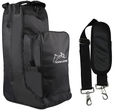 TerkCo Große Tasche für Stiefel und Helm, für Reithelme, Reithelme, Aufbewahrungstasche, wasserdichte englische Tasche (nur Tasche) (Schwarz 3)