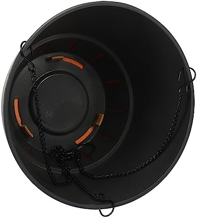 POPETPOP Hängender Blumentopf aus Kunststoff Balkon Grünlilie Pflanztopf Schwarz Mehrzweck Pflanzenhalter für Garten Terrasse und Büro