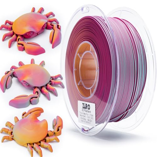 ZIRO Matt Dreifarbiges 3D Drucker Filament, Multicolor Matte PLA 1.75mm | Matte Oberfläche, 1kg/2.2lbs Spule, Kompatibel mit FDM 3D-Druckern, Ahornwald