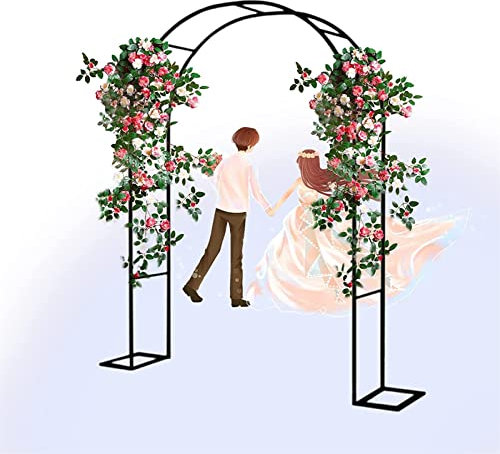 XUJIAY Rosenbogen, Garten-Torbogen Aus Metall, Pergola Rankhilfe Verzinkt Rost, Laubengang Rankgestell Mit Sockel Für Verschiedene Kletterpflanzen, Einfache Montage, 6 Größen,140x230x40CM