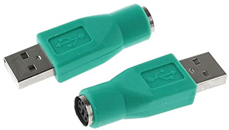 DGZZI USB to PS2 Adapter 2PCS Green PS/2 Female to USB Male Converter Adapter for Mouse and Keyboard, Green
