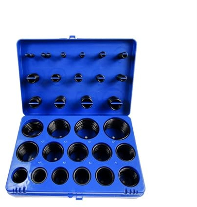 Schwarzer Gummiring 30Größe Nitril O Ring Dichtung Unterlegscheibe Abdichtung O-Ring Dichtung Rot/Blau/Gelb Sortiment Set Kit Box(BNBR-382Blue)
