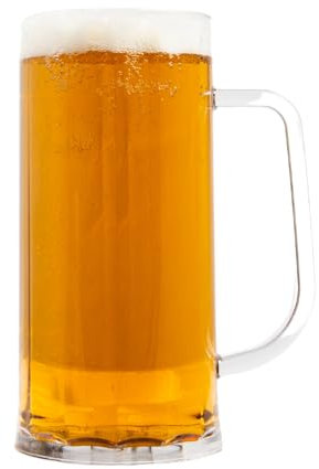AIOS One Pint Bavarian Beer Glass/Stein/Tankard. Unbreakable Polycarbonate. (2)