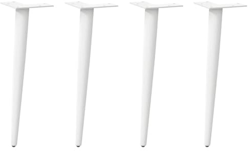 vidaXL Pieds de Table Basse Coniques 4 pièces Blanc 42-43 cm Acier