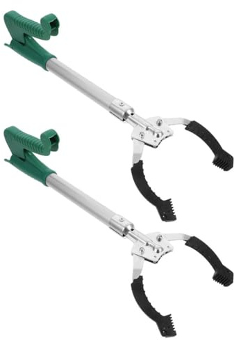 2 Stück Kunststoff Müllgreifer mit Krallen, ab 40cm Länge | Müllzange, Greifhilfe, Ergonomische Kralle, Komfortabler Griff, Vielseitig Einsetzbar im Büro und Anderswo