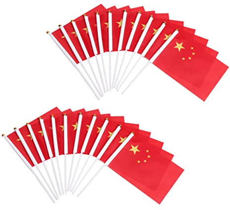 BESPORTBLE Handgehaltene Kleine China Flagge Aus Polyester Für Dekoration Heim Indoor Outdoor Party Sportveranstaltungen Kleiner Fahne Mit Stab 50 Stück