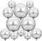 Ballons en Aluminium 4D Argentés,12 Pièces Ballon Argenté Métal Ballon,ballon Argenté Métallique,XXL Ballons Argentés pour fête prénatale, anniversaire, Nouvel An, décoration de mariage, anniversaire