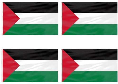 Bandera de Palestina 3 x 5 pies de doble impresión bandera palestina con banderas de jardín resistentes al poliéster grueso de poliéster para eventos patrióticos, desfiles (150 x 90 cm)