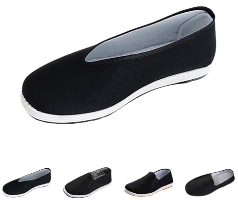 Zapatos tradicionales chinos antiguos de Beijing Kung Fu Tai Chi Zapatos de artes marciales chinos tradicionales Qigong Slip On Zapatillas de caminar Zapatos deportivos ligeros Zapatos al aire libre