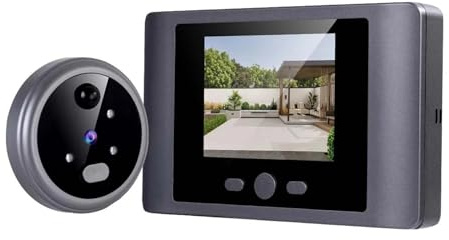 VEKELETE Smart Home Peephole Doorbell Camera PIR Motion Detection 2.8 Inch Always On Screen 4 Ringtone Type C Door Bell(Add 32GB card)