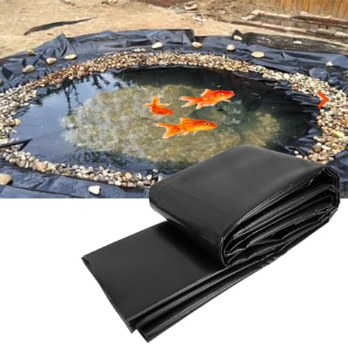 Black Pond Liner Thickness 0.12mm/5mil HDPE Impermeable Pond Lining Easy to Be Cut Flexible Liners for Waterfall Bed Planter Garden Pool Membrane(23ft X 32.8ft)