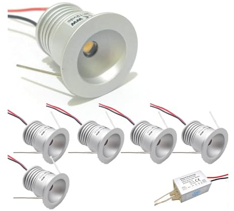 LGJEGD 1 W IP65 12 V LED-Einbauleuchte, Mini-LED-Strahler, 25 mm Spot-Glühbirne, Beleuchtungsset, Deckenbeleuchtung for den Außenbereich, 6er-Pack (Warm White,120 Degrees)