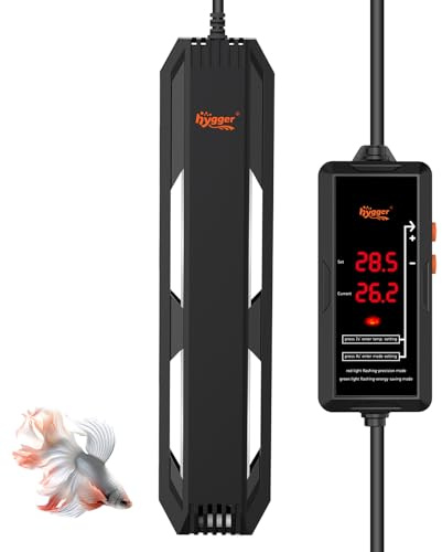 hygger Aquarium Heizung 1000W, Aquarium heizstab, Aquarium Heizer, 2 Arbeitsmodi mit Externem Digitalanzeige LED Controller，Einstellbare Temperatur 15-34℃ für Salzwasser Süßwasser Tank 378-908L
