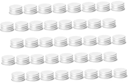 Alipis 60pièces Bouchons à Vis Aluminium de Couvercles Filetés de Rechange pour Flacons de Lotion et Pots Verre Étanches Réutilisables